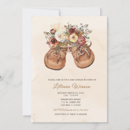 Redigerbar Anpassningsbar Bebisstövlar Baby Shower Inbjudningar