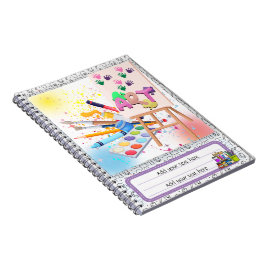 Redigerbar anteckningsbok för Back to school Art