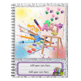 Redigerbar anteckningsbok för Back to school Art