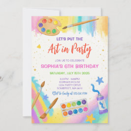 Redigerbar Art Party-målning Party-födelsedag Inbjudningar