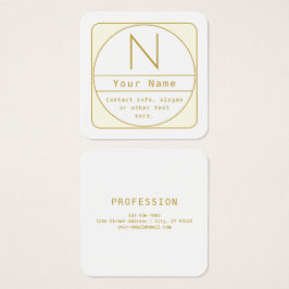 Redigerbar återmodern designmall Guld & vit Fyrkantigt Visitkort