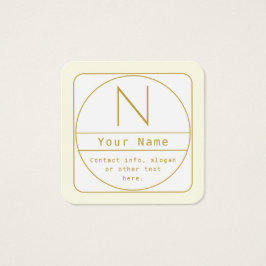 Redigerbar återmodern designmall Guld & vit Fyrkantigt Visitkort