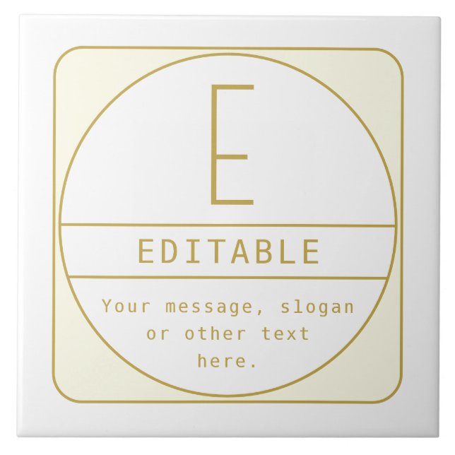 Redigerbar återmodern designmall Guld & vit Kakelplatta (Framsidan)