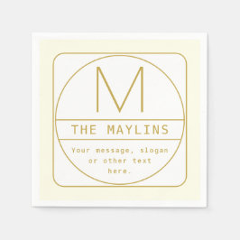 Redigerbar återmodern designmall Guld & vit Pappersservett