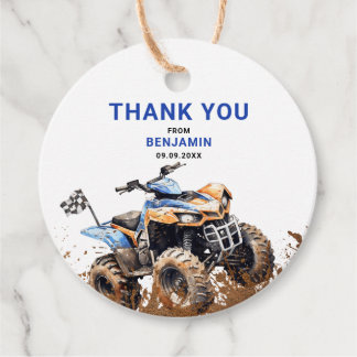 Redigerbar ATV Wheeler Bike Birthday-Märkre Gåvor Etiketter