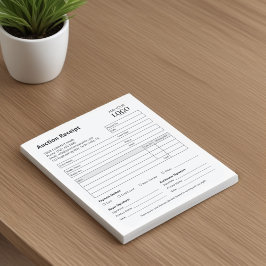 Redigerbar auktionsinleverans | Minimalistiskt för Anteckningsblock