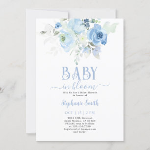 Redigerbar Baby in Bloom Pojke Bebis Shower Inbjudningar
