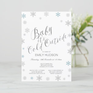 Redigerbar Baby It's Cold Outside Baby Shower  Inb Inbjudningar