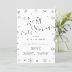 Redigerbar Baby It's Cold Outside Baby Shower  Inbjudningar
