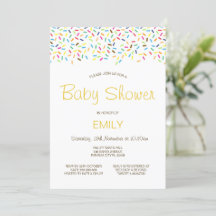 Redigerbar Baby Shower-inbjudan med tryck och sprö