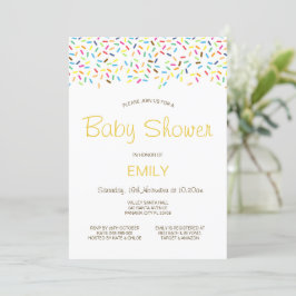 Redigerbar Baby Shower-inbjudan med tryck och sprö Inbjudningar