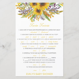 Redigerbar Baby Tvilling Trivia Baby Shower med Sv
