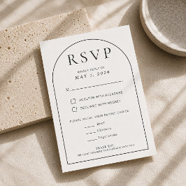 Redigerbar bågformad minimal bröllops-RSVP-kort OSA Kort