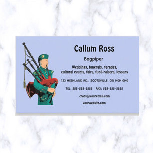 Redigerbar Bagpiper Visitkort