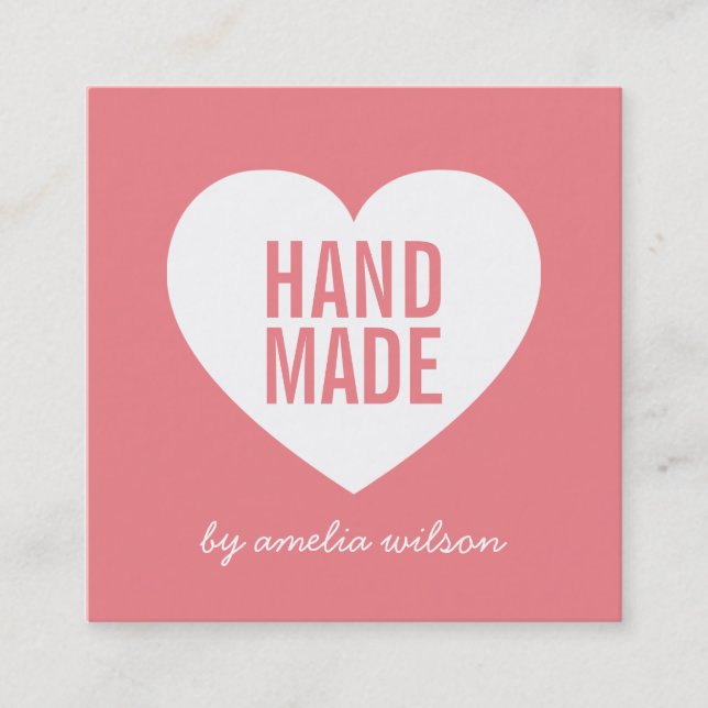 Redigerbar bakgrund Färg Modern handgjord hjärna Fyrkantigt Visitkort (Framsida)