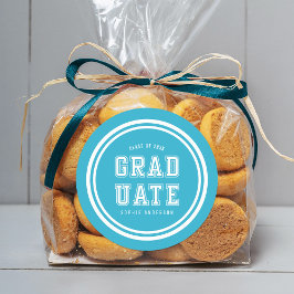 Redigerbar bakgrund Färg Varsity Student Runt Klistermärke