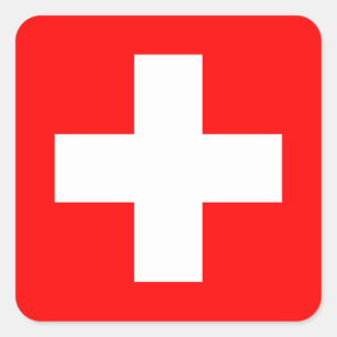 Redigerbar bakgrund, flagga av Schweitz Fyrkantigt Klistermärke