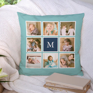 Redigerbar bakgrundsbild av Färg monogram fotokoll Kudde