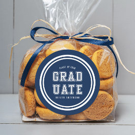 Redigerbar bakgrundsfärg Examen från college Runt Klistermärke