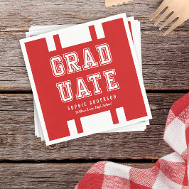 Redigerbar bakgrundsfärg Varsity examen Pappersservett