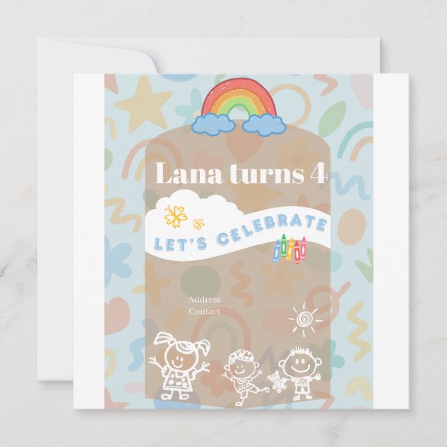 Redigerbar barnflygblad! Söt och estetisk kort (Framsida)