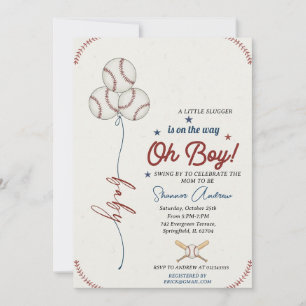 Redigerbar Baseboll Baby Shower Rookie Baby Sprink Inbjudningar