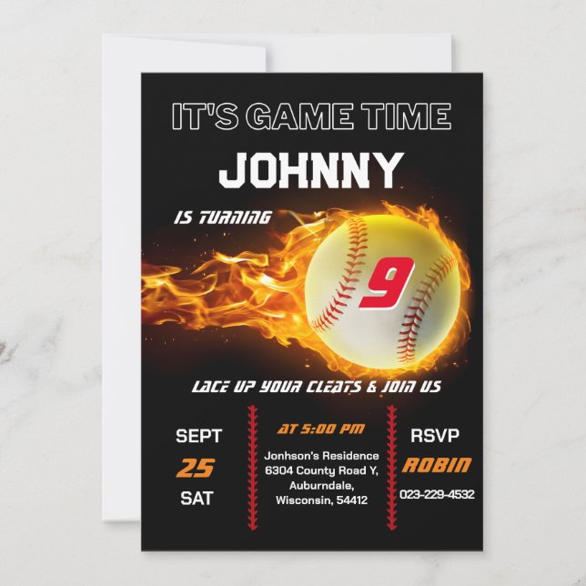 Redigerbar Baskebollinbjudan på födelsedagen Inbjudningar (Framsida)