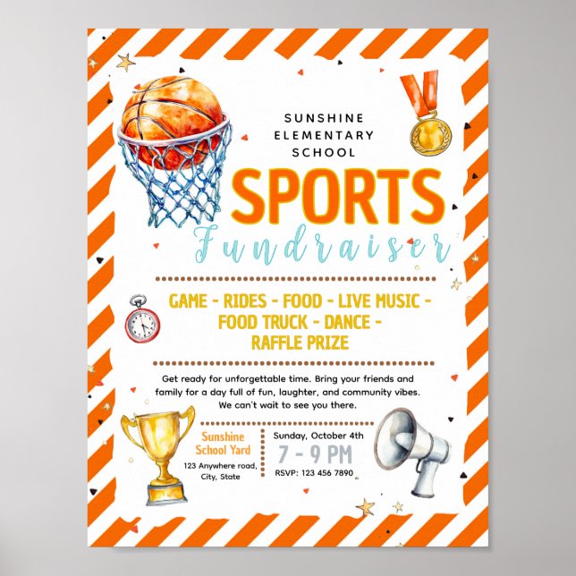 Redigerbar basket fundraiser flygblad poster (Framsidan)