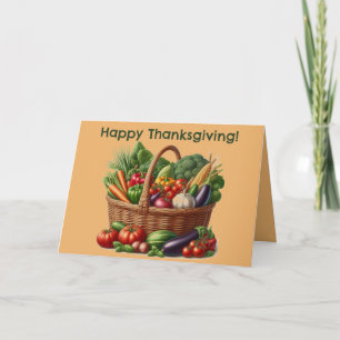 Redigerbar Basket i Thanksgivingen Vegetables Kort