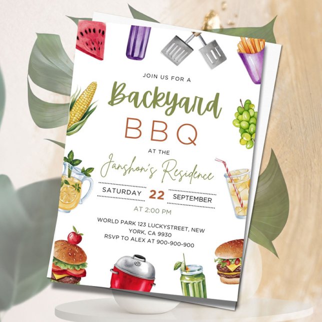 Redigerbar BBQ-inbjudan, Grillfest-inbjudan Inbjudningar (Skapare uppladdad)