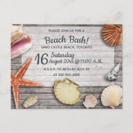 Redigerbar Beach Bash Snäckas Party-inbjudan Inbjudan Vykort