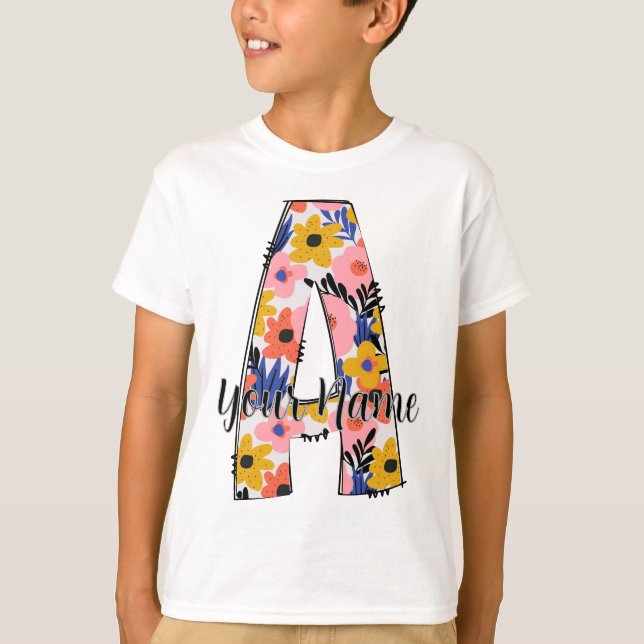 redigerbar bild Alphabet brev A-personlig T Shirt (Framsida)