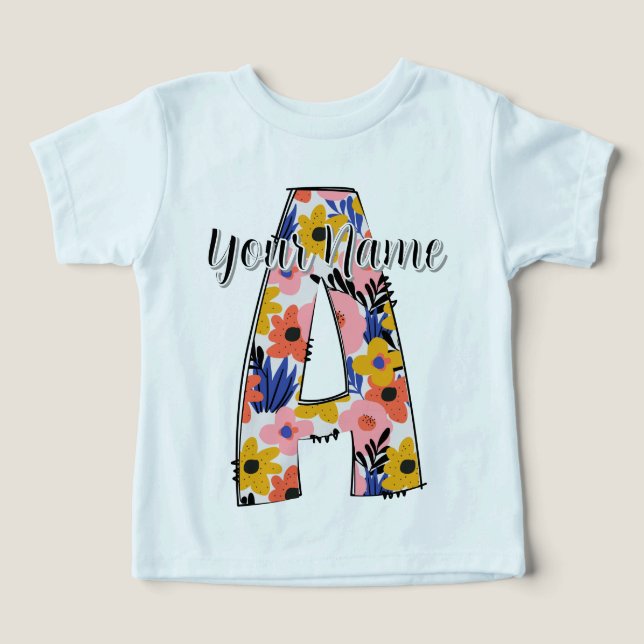 redigerbar bild Alphabet brev A-personlig T Shirt (Design Framsida)