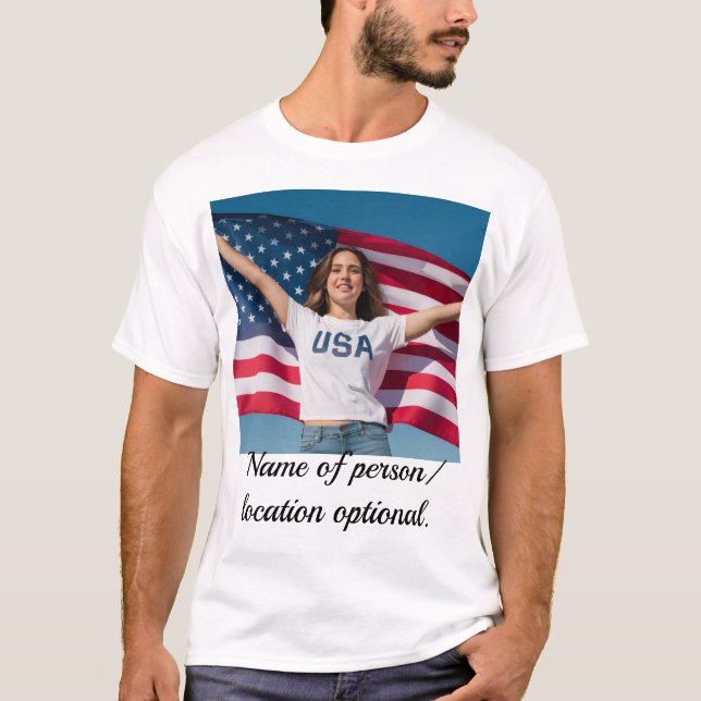 Redigerbar bild T-Shirt med personlig konstbild (Framsida)