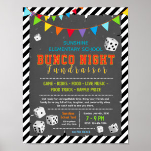 Redigerbar bingo bunco tärningar fundraiser flygbl poster