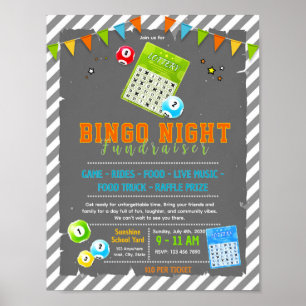 Redigerbar bingo insamlingsflygblad poster