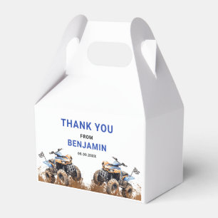 Redigerbar blå ATV Wheeler Bike Birthday Gable Box Presentaskar