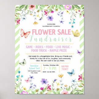 Redigerbar blomma rea insamlingsflygblad poster