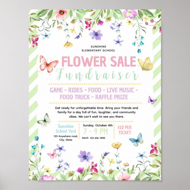 Redigerbar blomma rea insamlingsflygblad poster (Framsidan)