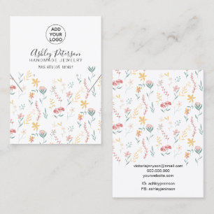 Redigerbar blommigt logotyp smyckry earring neckla visitkort