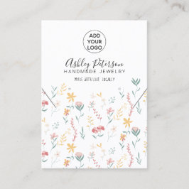Redigerbar blommigt logotyp smyckry earring neckla visitkort