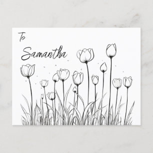 Redigerbar Blommigt med namnet Tulip Flower Tulipa Vykort