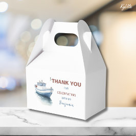 Redigerbar Boat Birthday Gable Box/ Favor Box - Bo Presentaskar