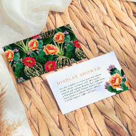 Redigerbar Boho Kaktus Blommor Fiesta Bröllopsdusc Tilläggskort