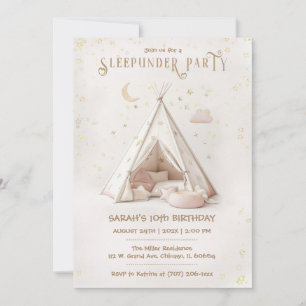 Redigerbar Boho Pyjamasparty Födelsedag Inbjudningar