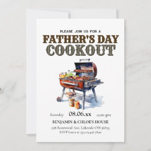 Redigerbar BQ-inbjudan för Fars dag Cookout Inbjudningar