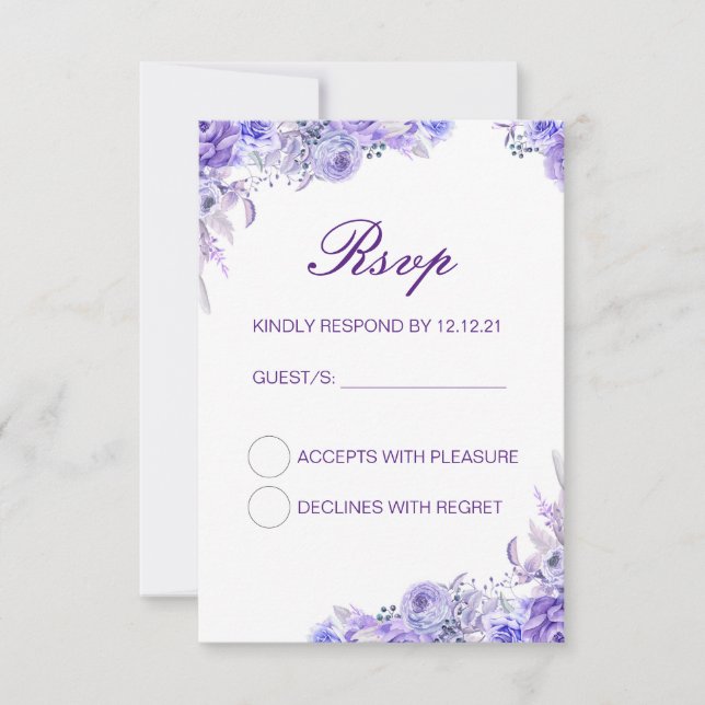 Redigerbar bröllops-RSVP-kort, Anpassat RSVP-kort OSA Kort (Framsida)
