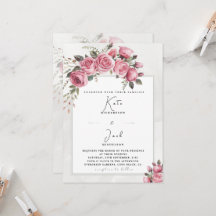 Redigerbar Bröllopsram med Skammens Rosa Blommor
