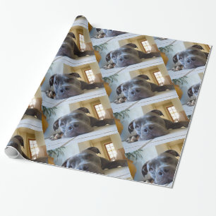 Redigerbar brun Pitbull hund Presentpapper
