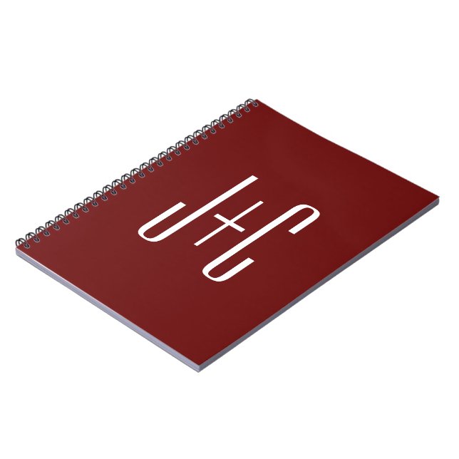 Redigerbar Burgundy Red Background & White Text Anteckningsbok (Vänstra Sidan)